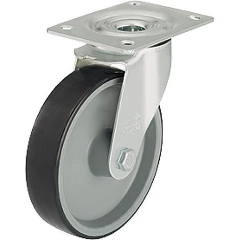 Roulette avec revetemetn polyuréthane dim palette 100x85 mm roue diam. 80 mm, capacité 150 kg