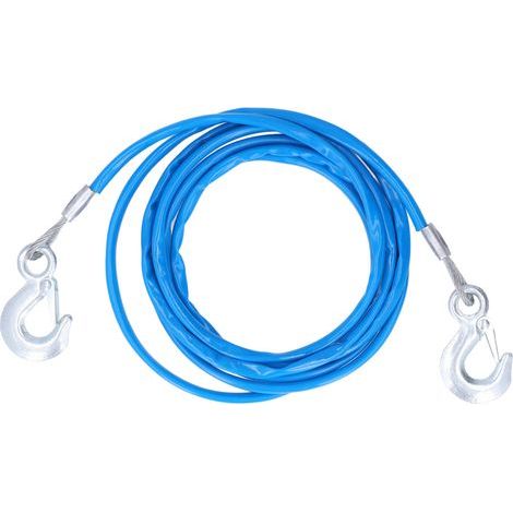 Cble en acier de sécurité de 4 m/13.12ft de Long 3 tonnes de cble de remorquage de charge crochet de corde de remorquage de coffre pour voitures SUV Mini camions (1/5)