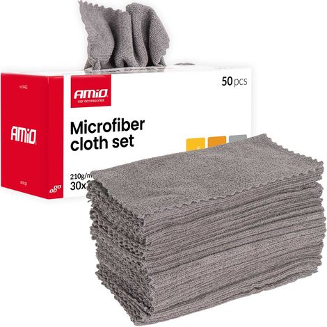 Mikrofasertuchset, 50-teilig, 210 g/m², 30 x 30 cm, amio-04492 (1/5)