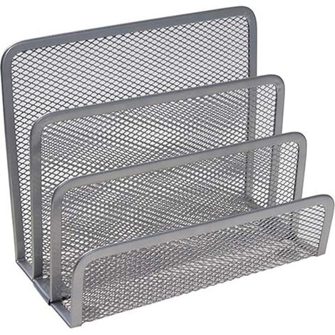 Corbeille à Courrier avec 3 Compartiments, Range Courrier en Mailles Métalliques, pour Documents, Papiers, Lettre, Argent