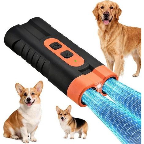 Dispositivo recargable para prevenir los ladridos de los perros，herramienta ultrasónica con transmisor dual y un alcance de 15 metros (50 pies) (1/5)