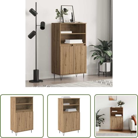 Holzwerkstoff - Hochboard Braun 60 x 36 x 110 cm Holzwerkstoff (1/5)