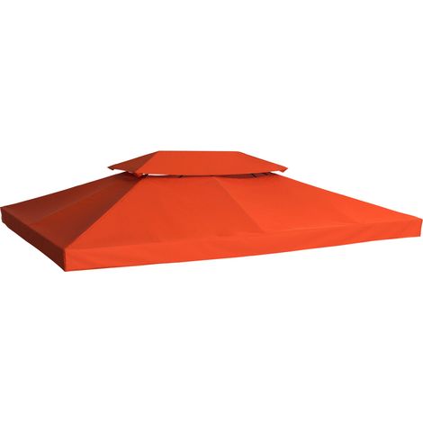 Techo de repuesto para cenador de 3x4 m – 2 niveles con protección UV – Rojo óxido