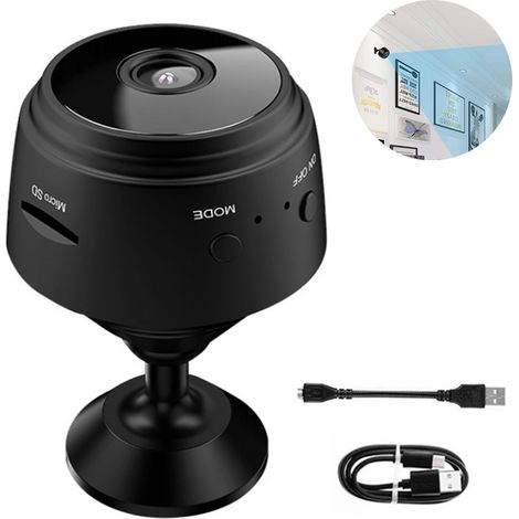 Mini caméra WiFi sans fil 1080p haute définition, petite caméra de surveillance de sécurité domestique, sans carte SD, mini camé (1/5)