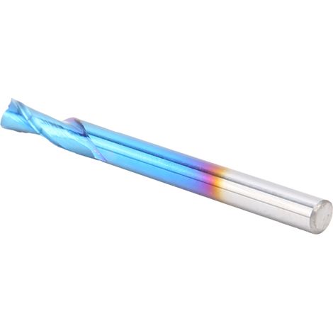 Fraise à 2 dents, revêtement bleu, filetage gauche, acier au tungstène, 3,175 x 3,175 x 8 x 40 (1/5)