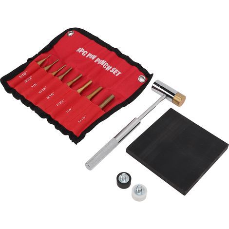 Jeu de poinçons en laiton pour armurier, 8 tailles démontables, structure poreuse et finition précise pour travaux délicats.