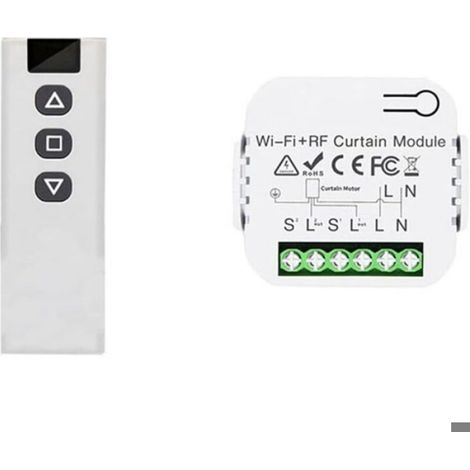 Module Volet Roulant Sans Fil, Interrupteur Sans Fil pour Volets Roulants, Stores, Composé d'une Télécommande RF + Module Récepteu (1/4)