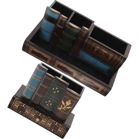 Stück Handgefertigter Stiftehalter in Buchform mit Schublade (1/5)