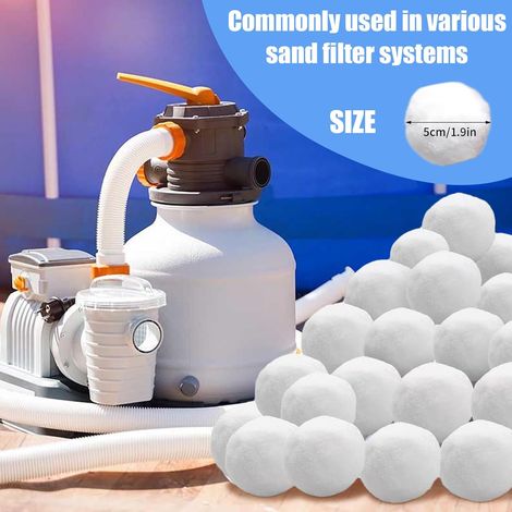 Les boules filtrantes pour piscine, 1300 g de boules filtrantes peuvent remplacer 45 kg de sable dans les systèmes de filtration tels que les piscines (1/5)
