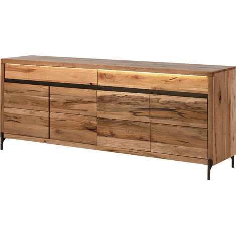 Credenza Quercia Selvatica/Cerro naturale oliato 202x47x80 cm montato parzialmente MONTREUX LUX 101 (1/4)
