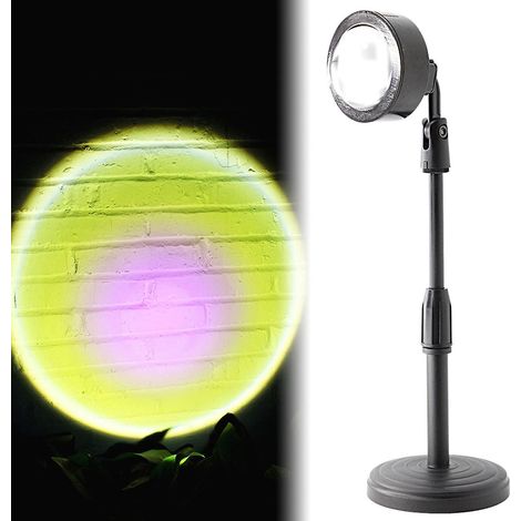 Sonnenuntergangs-Projektorlampe, moderne Projektionslampe mit Regenbogen-Atmosphäre und Standfuß für Partys und Kinos