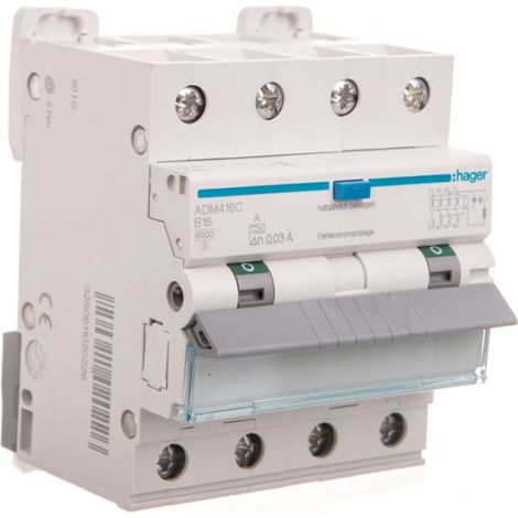 Interruptor diferencial RCBO 4P B16A 003A Tipo A 6kA RCBO ADM416C