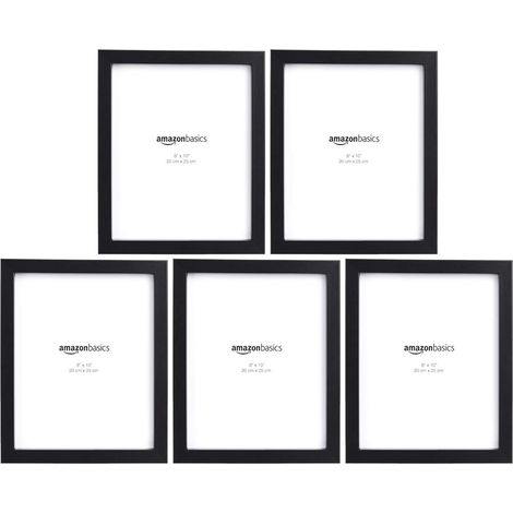 Rectangulaire Cadre photo, 20 x 25 cm, Lot de 5, Noir (1/5)