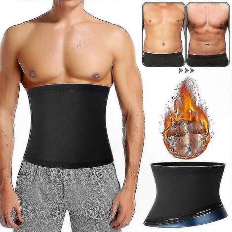 Ceinture de sudation abdominale homme pour sport et sauna, taille réglable, perte de poids, transpiration intense, ceinture ventrale fitness, accessoire musculation, effet thermique, ajustable, noir, (1/5)