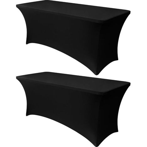 Pièces - Nappes élastiques - 6FT - 183 × 76 × 76 cm - Housse de table - Nappe coupe-vent - Polyester - Nappe de pique-nique imperméable - Résistante aux rayures et lavable - Pour tables pliantes, piqu (1/5)