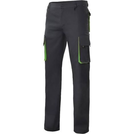 Pantalon multipoches bicolore VELILLA Noir / Lime 36