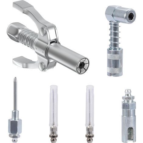 Manual Grease Gun Nozzle with Needle, Quick Coupler for 1/8" NPT Grease Gun with Injector Needle, 6pcs (1/5)