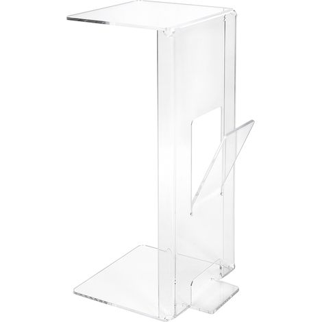 Tavolino con portariviste in plexiglass trasparente Ambrogio