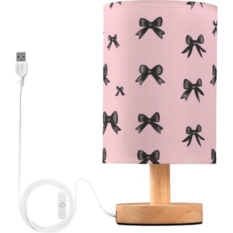 Kcldeci Lampe de chevet avec nœuds noirs pour chambre à coucher (1/5)