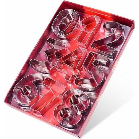royaluxe - Emporte-pièce numéro 8cm 9 emporte-pièces fondant gelée inox avec un grand nombre d'emporte-pièces (numéro 8cm) (1/5)