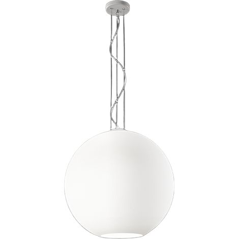 Suspension En Verre Blanc Satiné, Structure En Métal, Diamètre 50 Cm, 3Xe27, Style Moderne Et Élégant Pour Tout Intérieur - Perenz Éclairage (1/3)