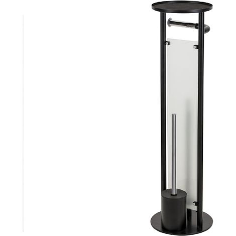 AQUASANIT Clever piantana wc multifunzionale nera con inserti cromo codice prod: A113002NR (1/5)