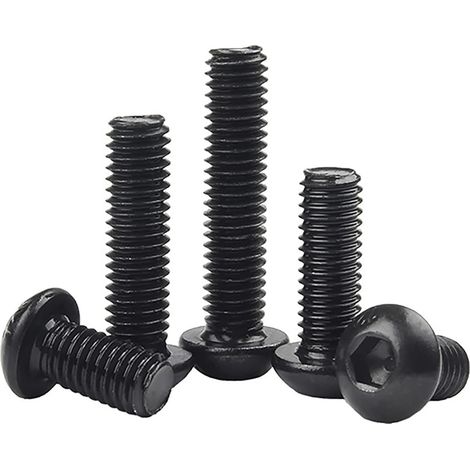 35 vis à métaux,acier au carbone 10.9 noir,tête bombée hexagonale,m8x16-40mm,bricolage et construction (1/5)