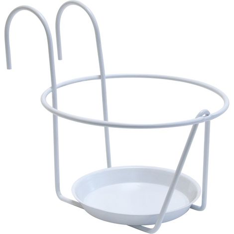 Porte pot soucoupe crochet blanc 16-18 cm (1/4)