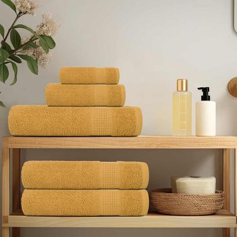 vidaXL 8 Piece Towel Set "FROGN" Gold 360 gsm (1/5)