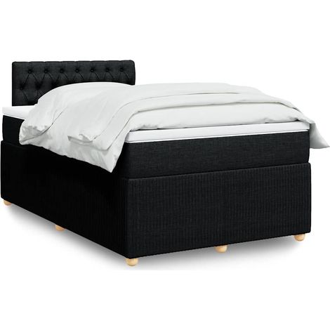 Boxspringbett mit Matratze Schwarz 120x200 cm Stoff