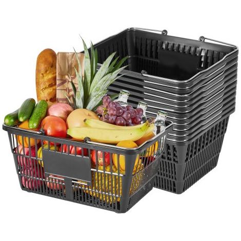 Panier de Courses Plastique 12 PCS Panier à Provisions Empilable (1/5)
