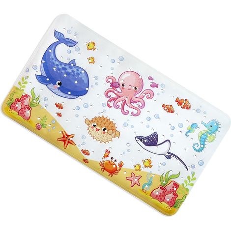 Tapis de douche antidérapant 70x40 cm, lavable en machine, pour baignoire. (1/5)
