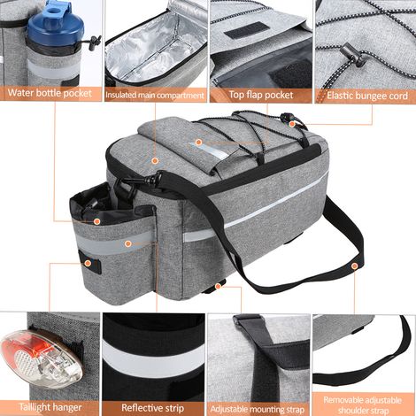 Sac isotherme de coffre isolé, support arrière de vélo, sac de rangement réfléchissant pour vtt, sacoche d'épaule (1/5)