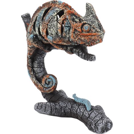 Zierfigur eines Chamäleons aus Kunstharz, die ein