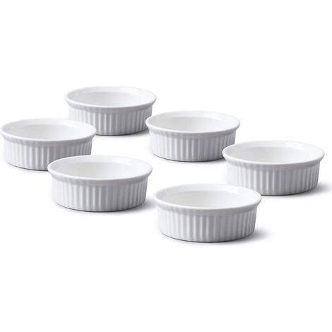 Ramequin - Lot de 6 - Porcelaine - Blanc - Four et Lave-vaisselle - Cuisine et Table - Ø 5 cm (1/5)
