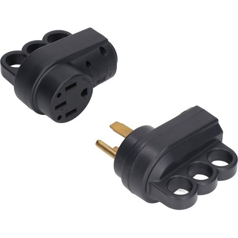 Kit Adaptateur Prise Industrielle 4 Broches 125V 50A, Connecteur RV Mâle-Femelle avec Anneau de Tirage Arrière (1/5)