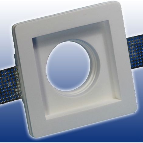 Douille De Spot Encastrée Fixe En Plâtre Pour Ampoules Led Gu10 Carré 10x10 Cm (1/2)