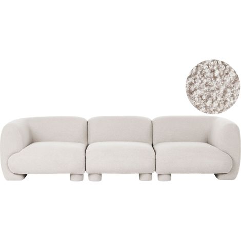 3 Setaer Off White Boucle Modular Single Low Profile Curved Organic Style MJALBI (1/5)