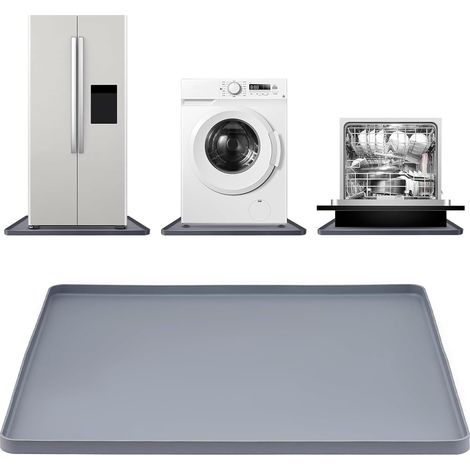 Tapis de Protection en Silicone pour Machine à Laver et Réfrigérateur, 60x60 cm Tapis Anti Vibration Machine a Laver, Imperméable pour Lave-linge, Sèche-linge, Frigo