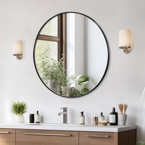 Miroir Mural Rond 76 - 2x2 - 5 cm Miroir de Maquillage avec (1/5)