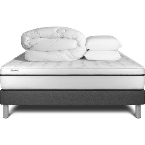 Pack Colchón gris espuma viscoelástica 140 x 200