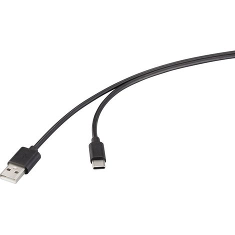 Renkforce USB-Kabel  USB 2.0 USB-A Stecker, USB-C® Stecker 1.00 m Schwarz  RF-6830420