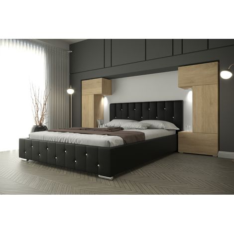 Viva – Tête de lit armoire – pont de lit PANAMA – chêne sonoma – dimensions 282-322x159x35cm – panneau de particules (1/4)
