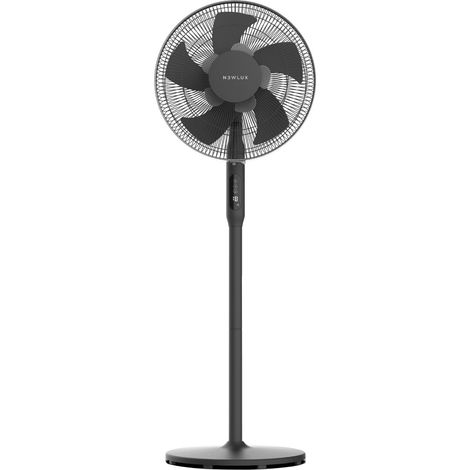 Newlux Ventilador de Pie Negro Smart W1050 10 Aspas de ø40cm con Mando