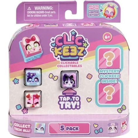 Goliath - CLICKEEZ Multipack Série 5 Figurines Porte-clés Kawaii à Cliquer - Porte-clés Capsule à Tourner - Jouet Anti-Motivation - Jouet à Effet ASMR Sensoriel - Collection de plus de 30 figurines (5 (1/5)