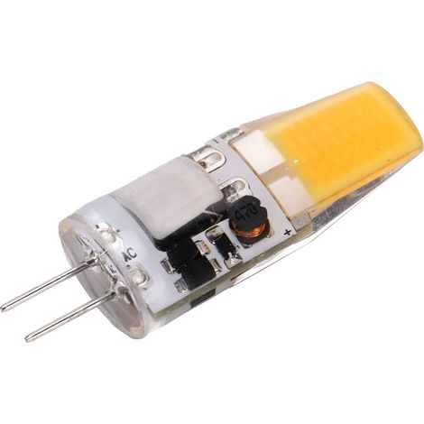 Ampoule G4 LED COB 5W 600LM, lustre en Silicone, plafonnier AC/DC 12V 4.2x1.3cm, blanc chaud 2700K-3100K (1/5)