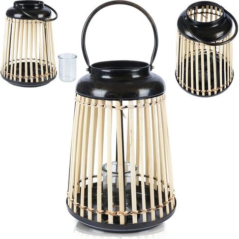 Lanterna di bambù, portacandele, lanterna boho per casa e giardino (1/5)