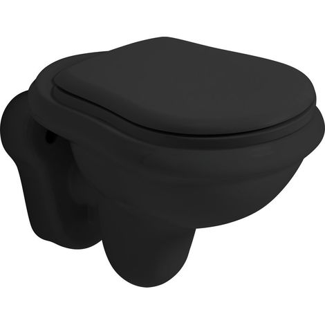 WC suspendu RETRO, 38x52cm, noir mat (1/3)