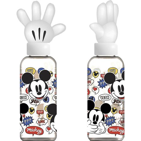 Borraccia Originale Disney Mickey Mouse in plastica lavabile e riutilizzabile da 560 ml con coperchio decorato e personaggi dei cartoni animati 3D.