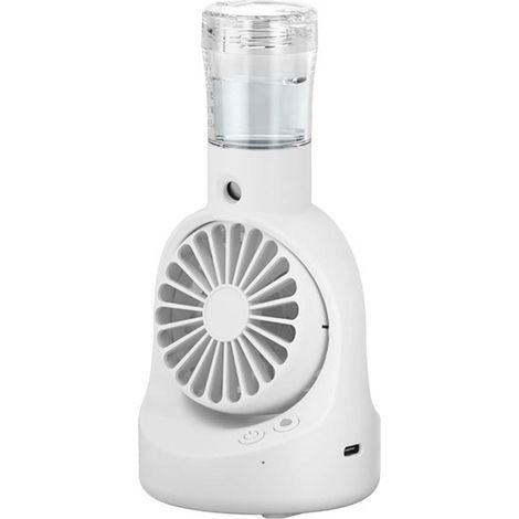 Ventilateur brumisateur portatif rechargeable (blanc), ventilateur de bureau, brumisateur léger (1/5)